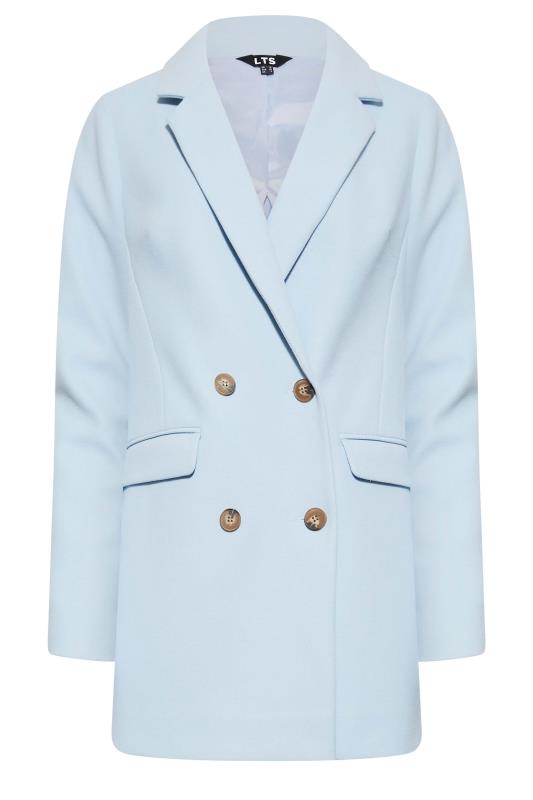 LTS Tall Women's Light Blue Double Breasted Brushed Jacket | Long Tall Sally 6