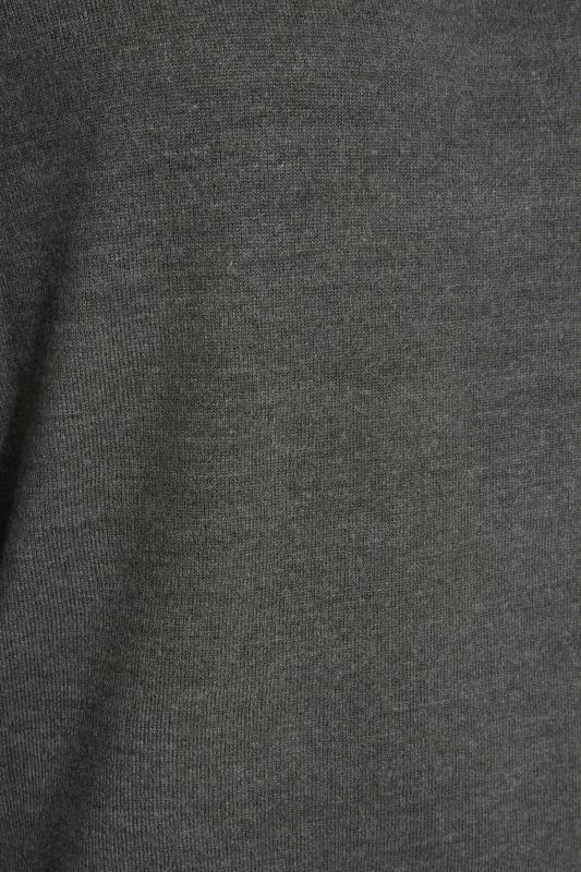 BadRhino Big & Tall Charcoal Grey & White Essential Mock Shirt Jumper 2