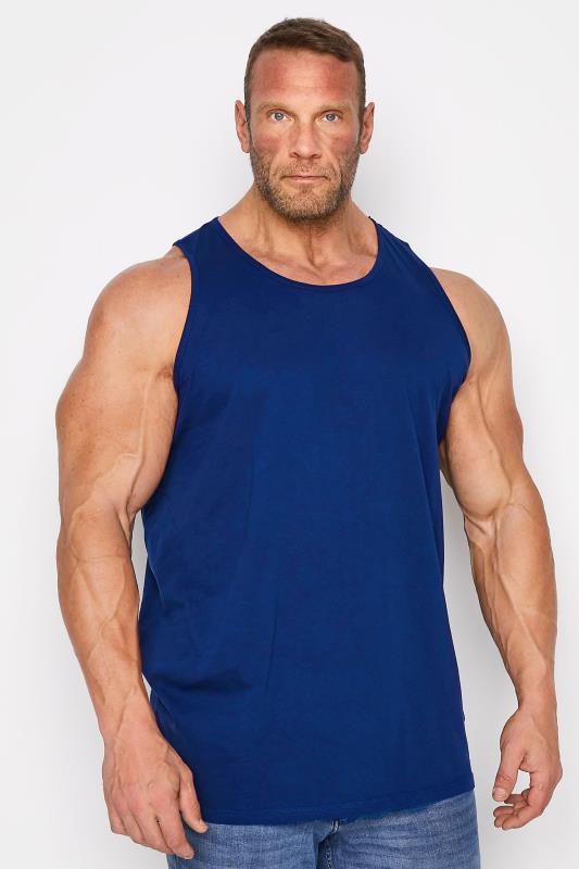 D555 Big & Tall Navy Blue Muscle Vest 1