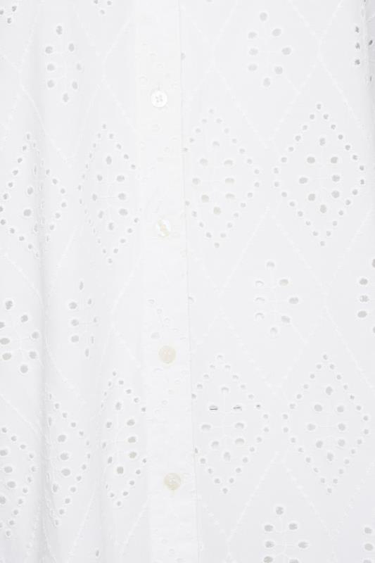 YOURS Plus Size White Broderie Anglaise Shirt | Yours Clothing 6