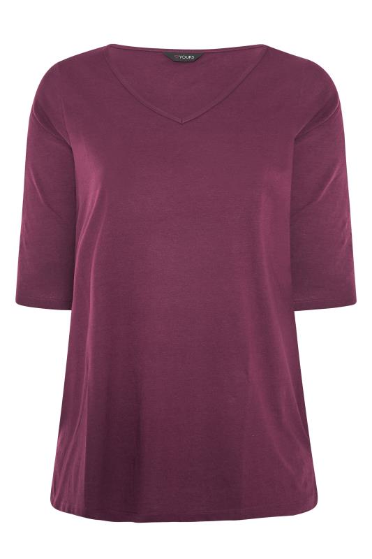 Curve Berry Purple V-Neck T-shirt_F.jpg