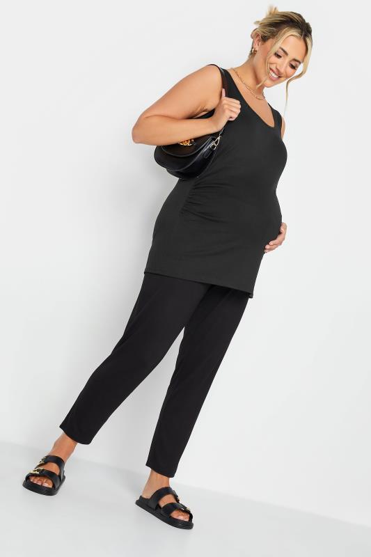BUMP IT UP MATERNITY Plus Size Curve Black Bralette Support Vest Top | Yours Clothing  2