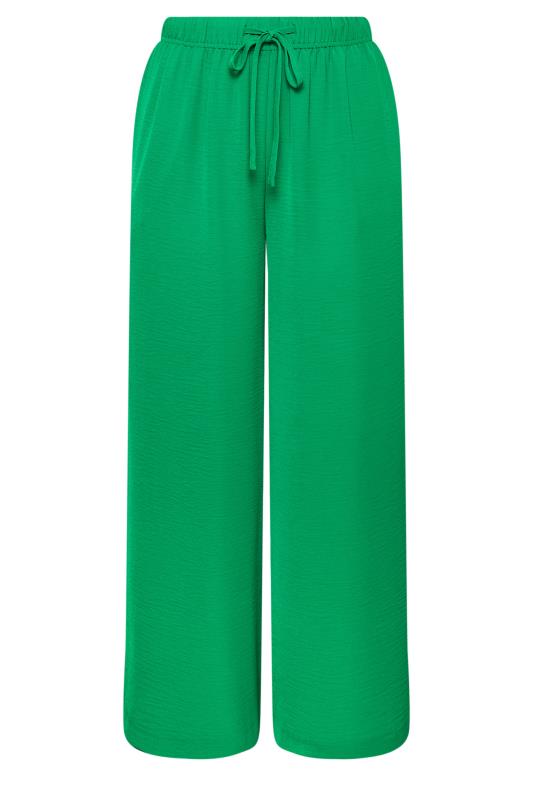 YOURS Plus Size Apple Green Washed Twill Wide Leg Trousers | Yours Clothing 5