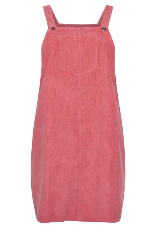 YOURS Plus Size Pink Cord Pinafore Dress Yours Clothing