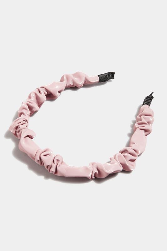2 PACK White & Pink Ruched Headbands 3