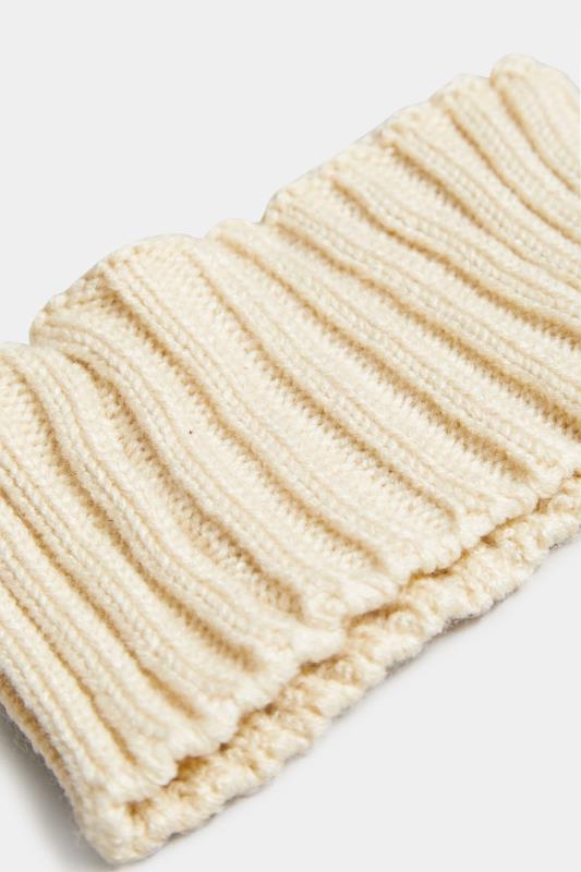 Cream Ribbed Knitted Headband | Yours Clothing 4