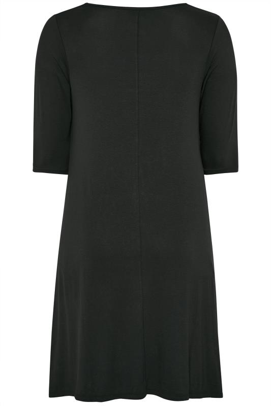 Curve Black Drape Pocket Dress 6
