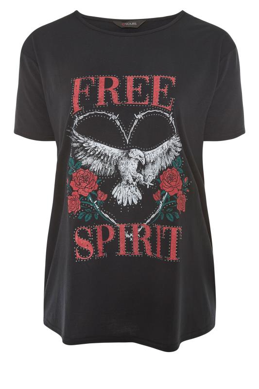 Curve Black Eagle 'Free Spirit' Slogan T-Shirt 6
