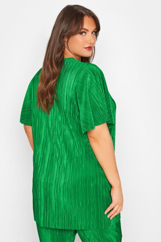 LIMITED COLLECTION Curve Bright Green Plisse T-Shirt_214586-C.jpg