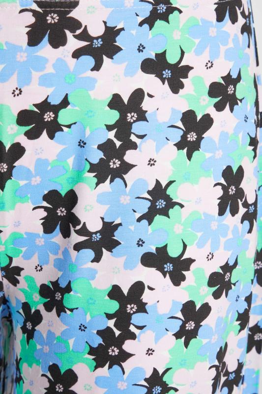 Curve Blue Abstract Floral Print Midaxi Culottes 3
