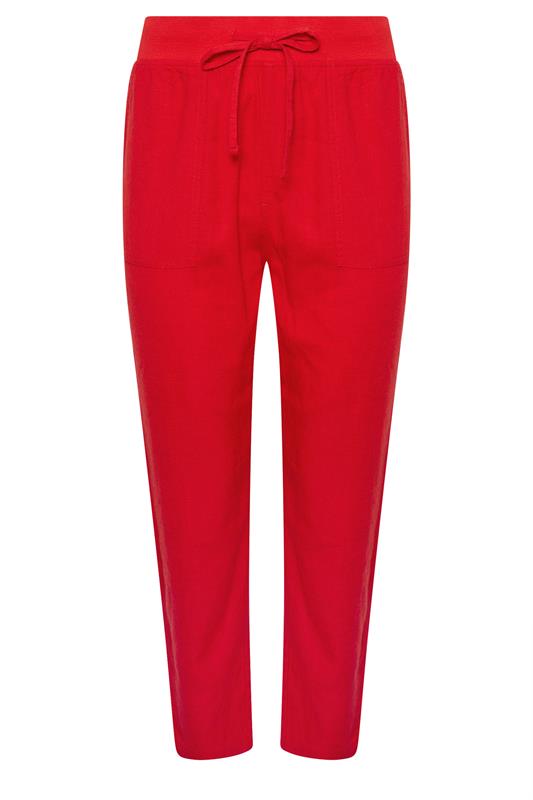 M&Co Red Linen Cropped Trousers | M&Co 6