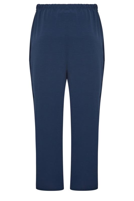 M&Co Navy Blue Crepe Wide Leg Trousers | M&Co 5