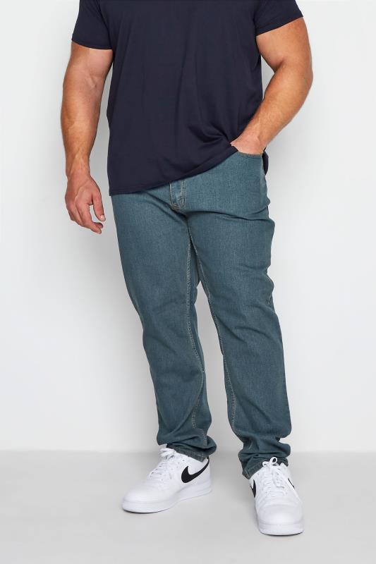 D555 Big & Tall Blue Comfort Fit Jeans 1
