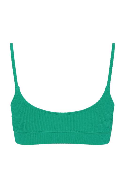 Plus Size Green Textured Bikini Top | Yours Clothing 6