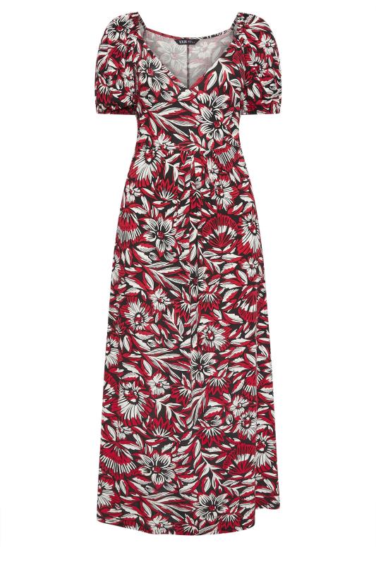 YOURS Plus Size Red Floral Print Maxi Wrap Dress | Yours Clothing 5
