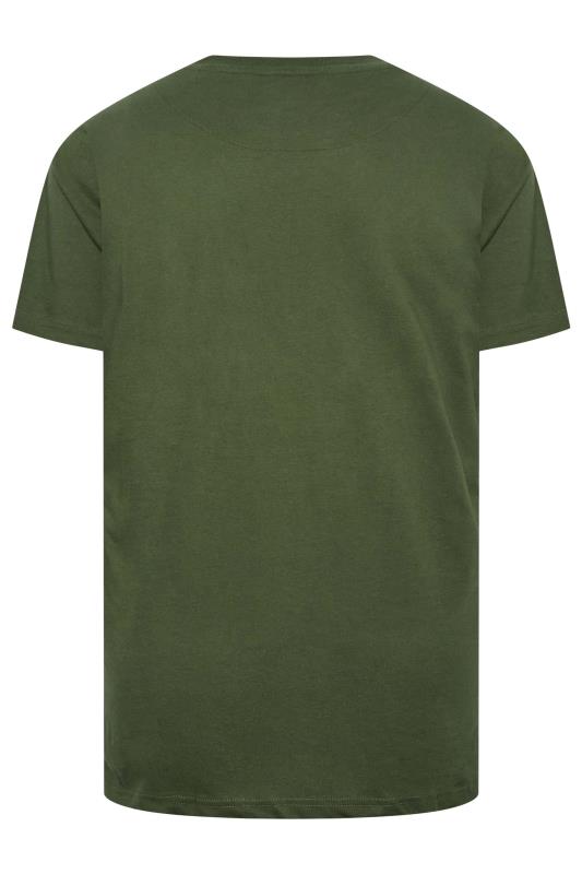 KAM Big & Tall Khaki Green Camo Pannelled T-Shirt | BadRhino 4