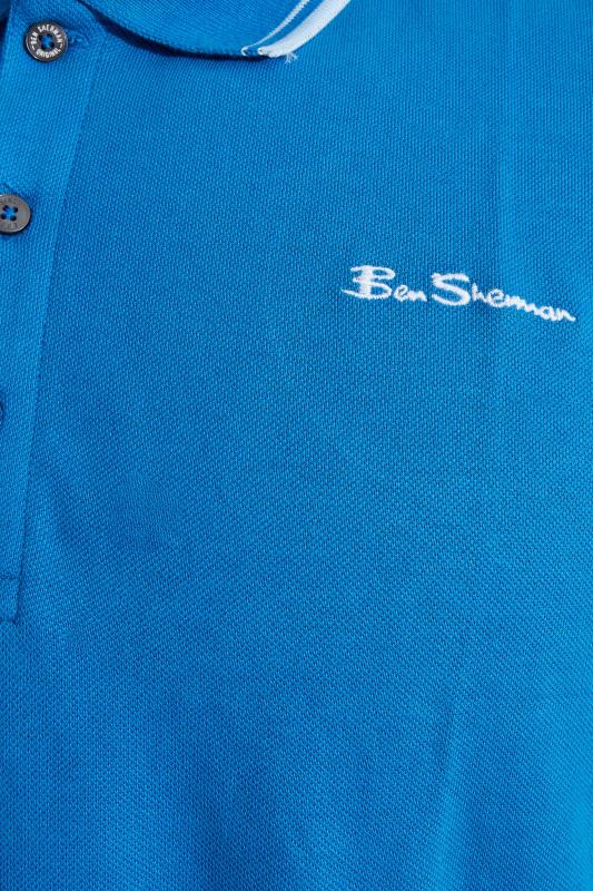 BEN SHERMAN Big & Tall Blue Tipped Polo Shirt 2