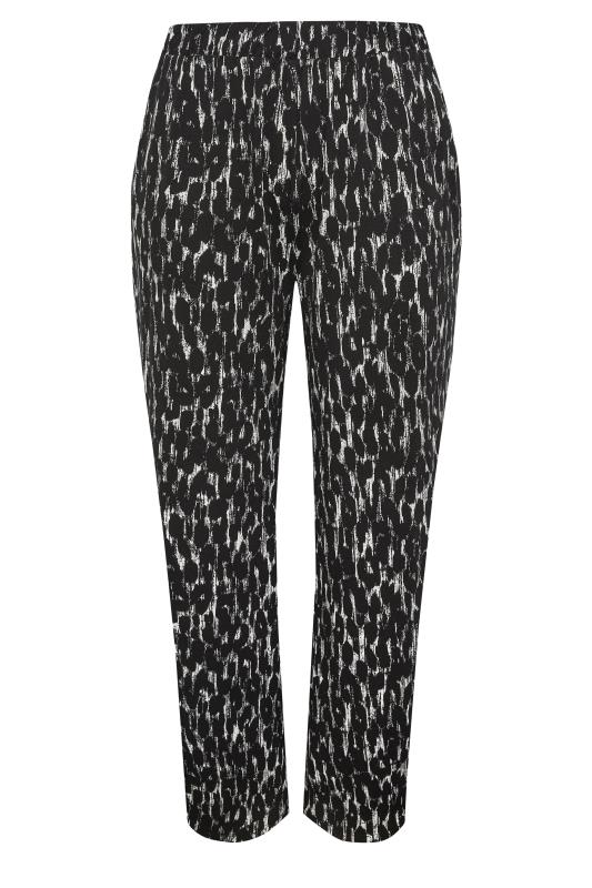 YOURS Plus Size Black Leopard Print Wide Leg Trousers | Yours Clothing 5