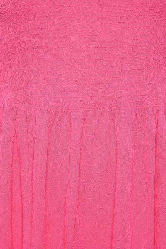 YOURS Plus Size Hot Pink Crinkle Vest Top | Yours Clothing 5