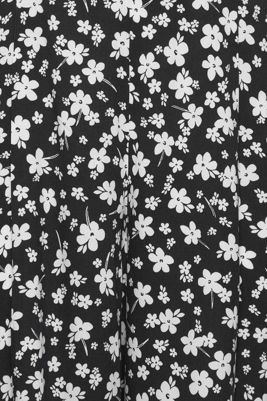 YOURS Curve Black & White Floral Print Culottes | Yours Clothing 3
