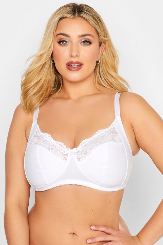 Plus Size YOURS 2 PACK Pink & White Non-Padded Non-Wired Full Cup Bras | Yours Clothing  2