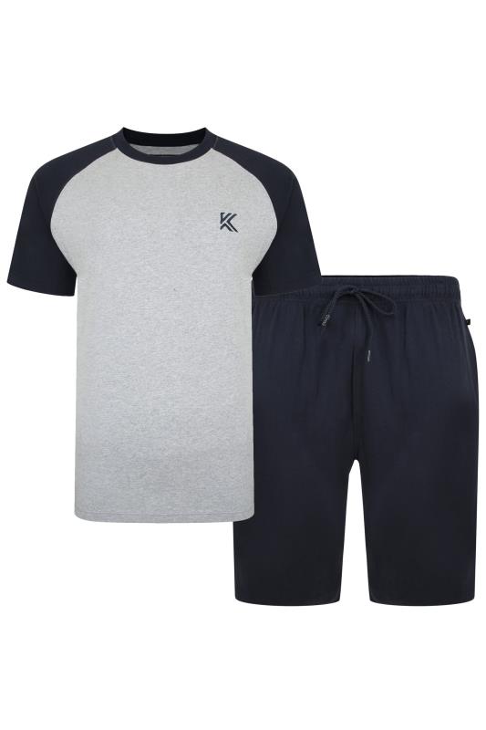 KAM Big & Tall Navy Blue Raglan T-Shirt & Shorts Set 4