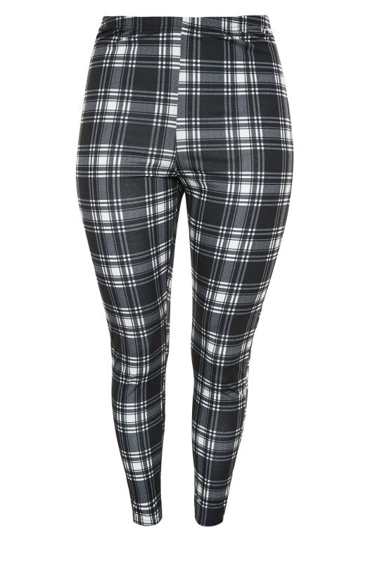 Plus Size Black Check Leggings | Yours Clothing 4