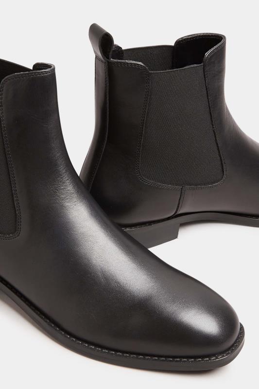 LTS Black Leather Chelsea Boots In Standard D Fit 5