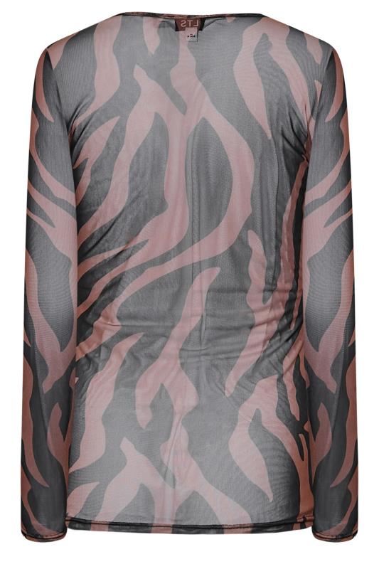 LTS Tall Black & Brown Zebra Print Mesh Top | Long Tall Sally 8