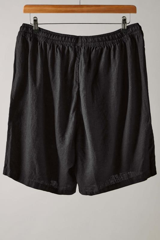 EVANS Plus Size Black Linen Shorts | Evans 7