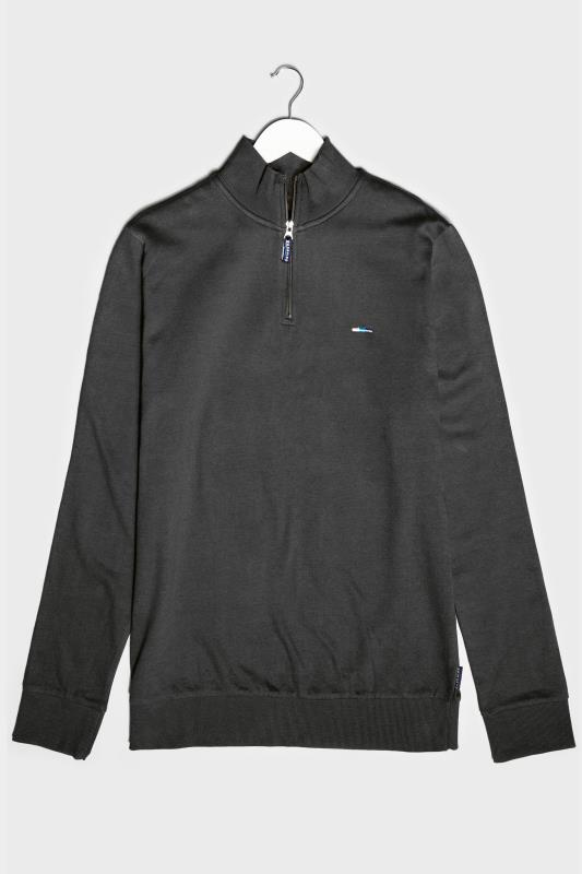 BadRhino Big & Tall Black Quarter Zip Essential Sweatshirt_F.jpg