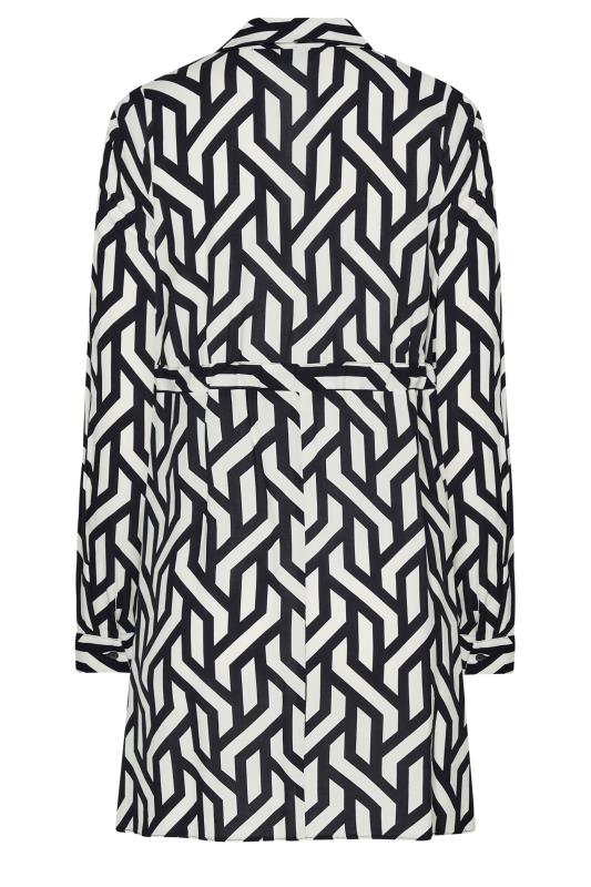 M&Co Black & White Geometric Print Tie Waist Tunic Shirt | M&Co 7