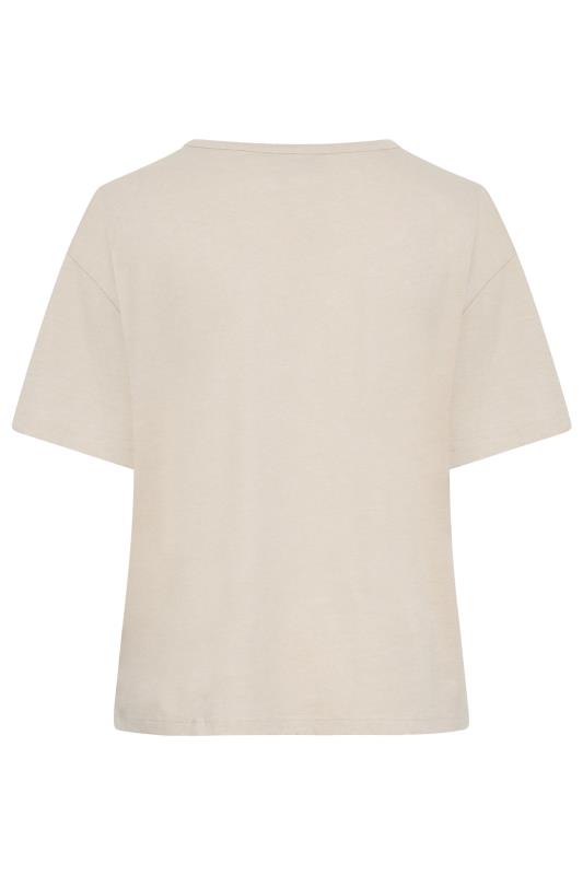 YOURS Plus Size Cream Step Hem T-Shirt | Yours Clothing 7
