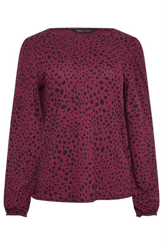 M&Co Red Spot Print Balloon Sleeve Top | M&Co 5