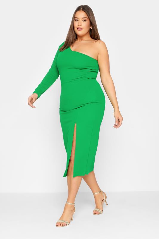 LTS Tall Women's Green One Shoulder Dress | Long Tall Sally 1