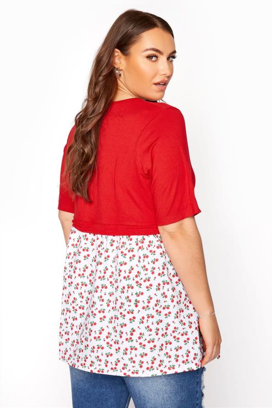 LIMITED COLLECTION Bright Red Floral Peplum Top_C.jpg