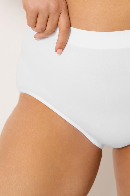 YOURSET Plus Size 2 PACK Black & White Seamless Light Control Full Briefs | Yours Clothing  7