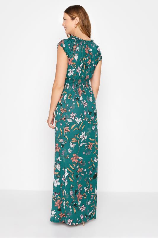 LTS Tall Teal Green Floral Print Maxi Dress 3