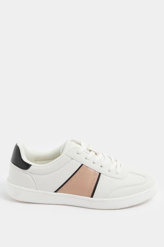 White Panelled Trainers In Extra Wide EEE Fit | Yours Clothing 2