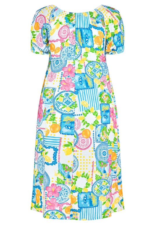 LIMITED COLLECTION Plus Size White Mixed Postcard Dress | Yours Clothing 6