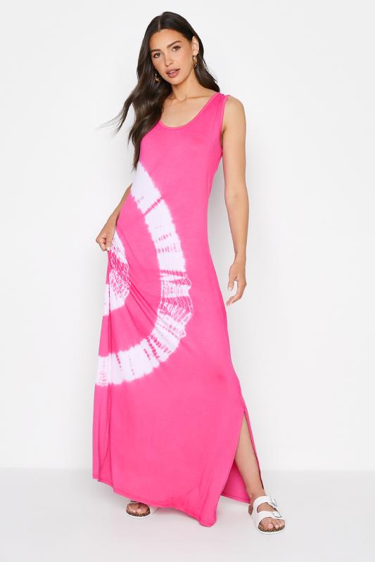 LTS Tall Pink Tie Dye Maxi Dress 1