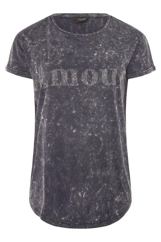 Grey Acid Wash 'Amour' Stud T-Shirt_F.jpg