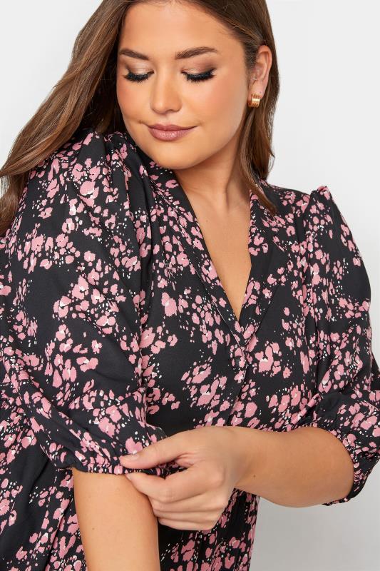 YOURS LONDON Plus Size Black Animal Print Smock Blouse | Yours Clothing 4