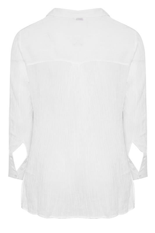 Plus Size White Pocket Oversized Shirt | Yours Clothing 7