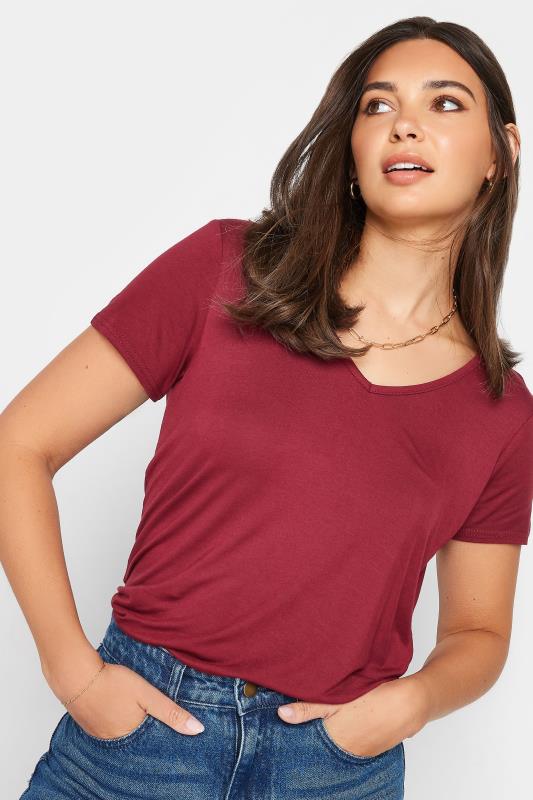 LTS Tall Women's Berry Red V-Neck T-Shirt | Long Tall Sally 4