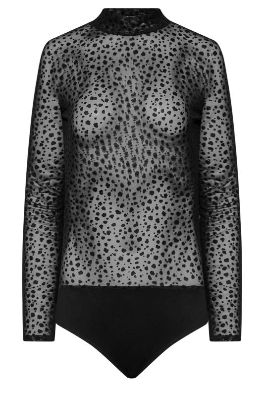 LTS Tall Women's Black Leopard Print Mesh Bodysuit | Long Tall Sally 6