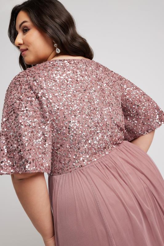 LUXE Plus Size Pink Embellished Maxi Dress | Yours Clothing 4