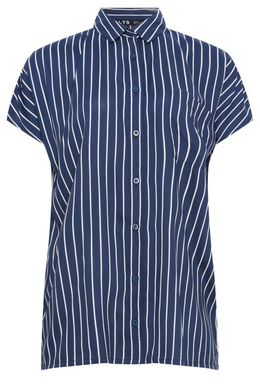 LTS Tall Navy Blue Stripe Print Shirt | Long Tall Sally 5