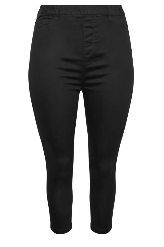 YOURS Plus Size Black Cropped Stretch GRACE Jeggings | Yours Clothing 4