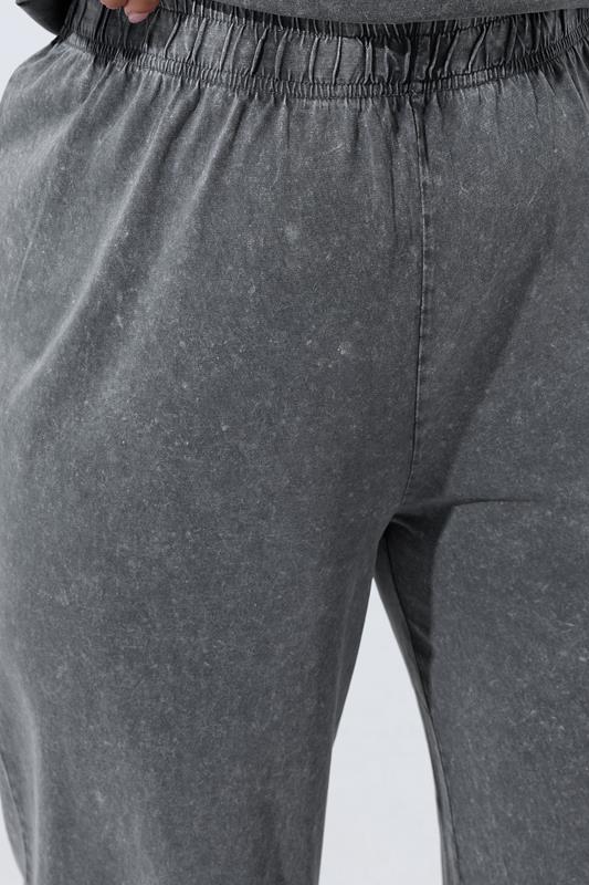 LIMITED COLLECTION Plus Size Grey Acid Wash Wide Leg Trousers | Yours Clothing 4